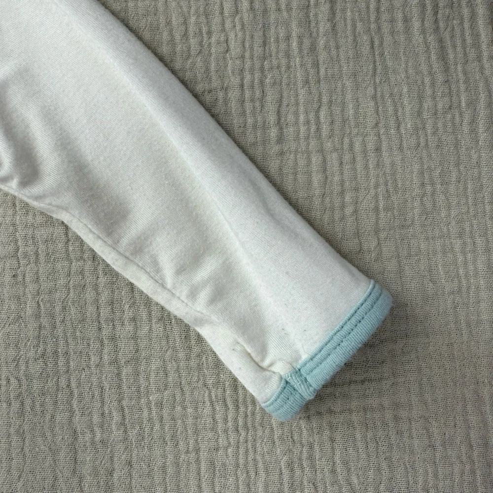 Kickee Pants White Zip Romper Coverall with Blue Contrast 3-6m